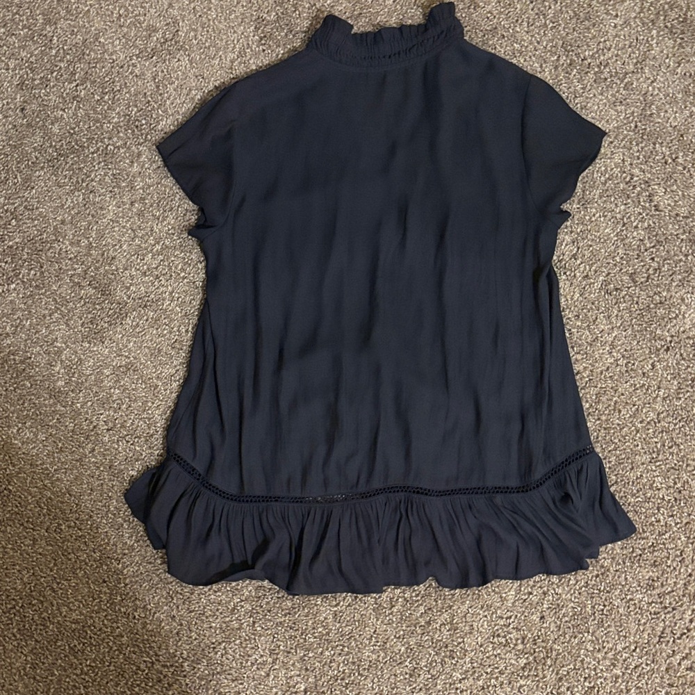 Black Ruffled Sleeveless Top - Picture 2 of 2